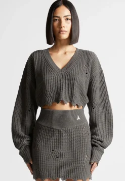 Distressed Knit Crop Jumper