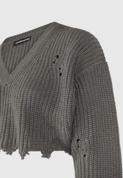 Distressed Knit Crop Jumper