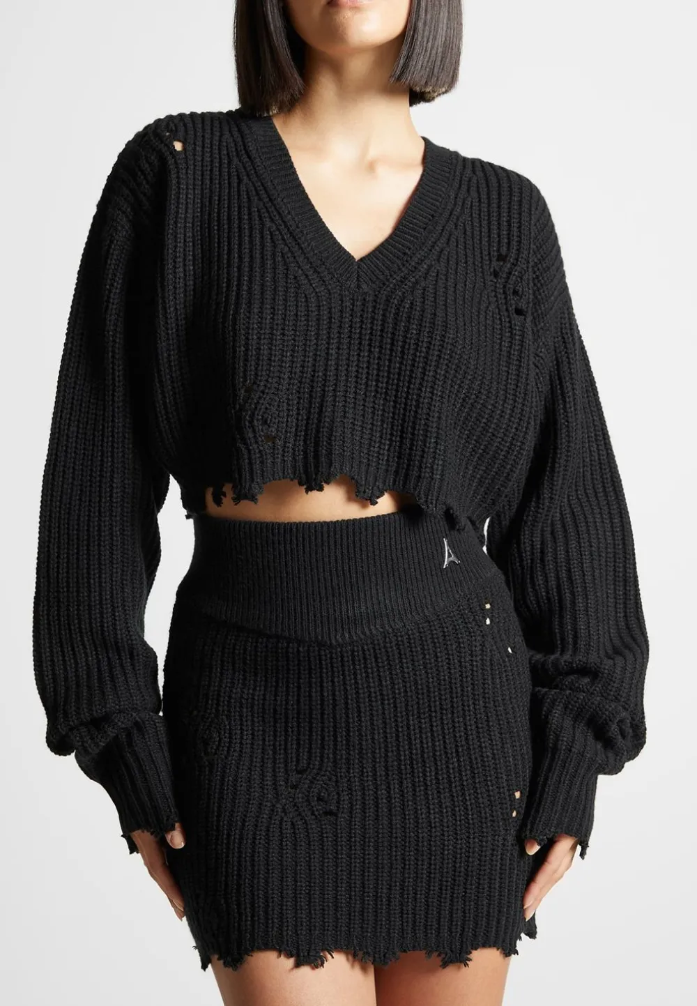 Distressed Knit Crop Jumper