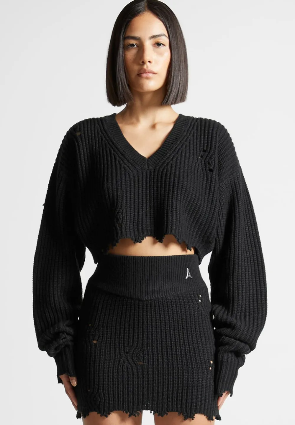 Distressed Knit Crop Jumper
