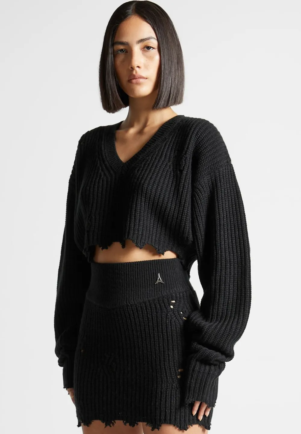 Distressed Knit Crop Jumper