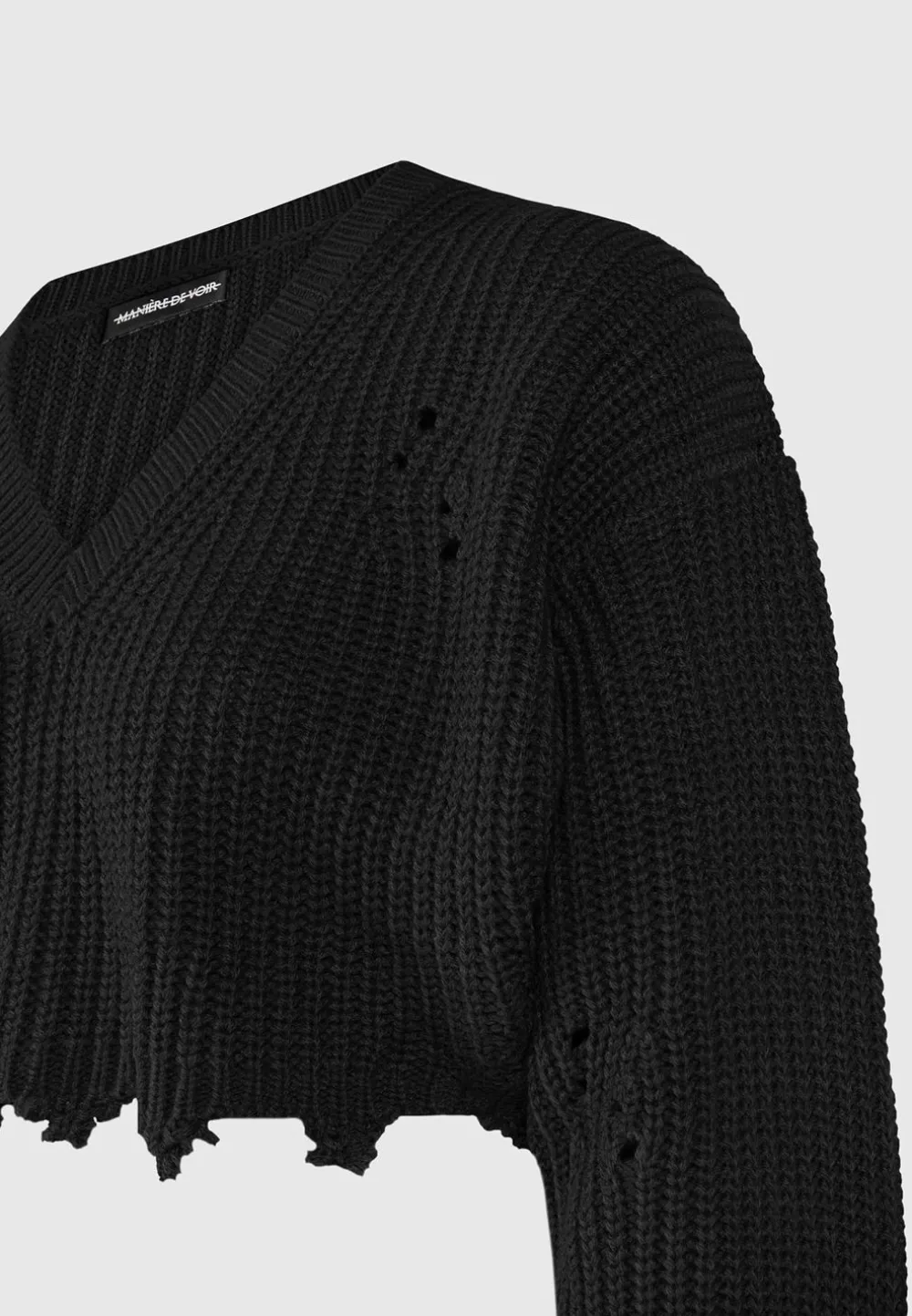 Distressed Knit Crop Jumper