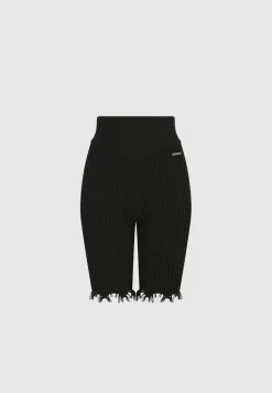 Distressed Knitted Cycling Shorts
