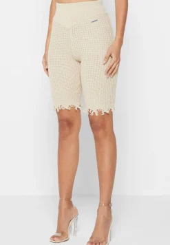 Distressed Knitted Cycling Shorts