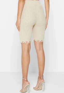 Distressed Knitted Cycling Shorts