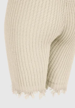 Distressed Knitted Cycling Shorts