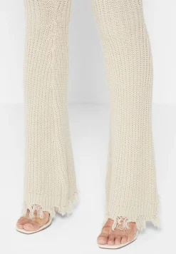 Distressed Knitted Fit And Flare Leggings
