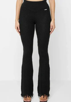 Distressed Knitted Fit And Flare Leggings