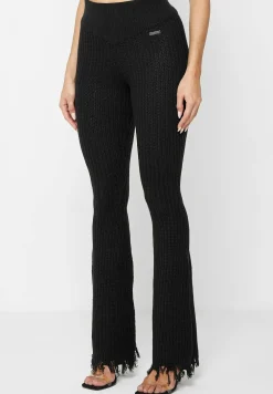Distressed Knitted Fit And Flare Leggings