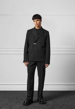 Double Breasted Pinstripe Suit Jacket