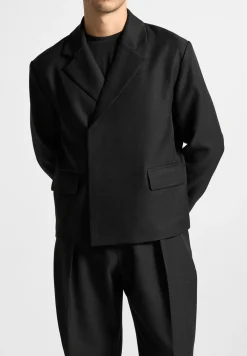 Double Breasted Tailored Cropped Blazer