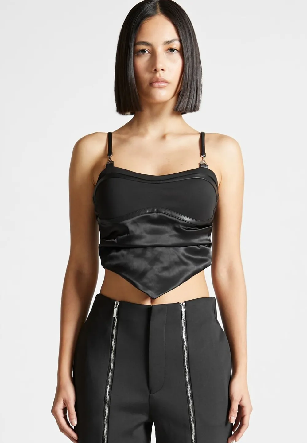 Draped Satin Corset Top