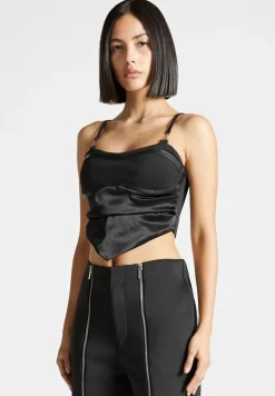 Draped Satin Corset Top