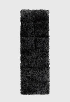 Eiffel Plush Mittens And Vegan Leather And Plush Puffer Scarf Set - Bl