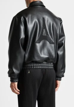 Eiffel Rhinestone Varsity Jacket