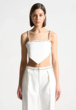 Embellished Strap Handkerchief Top