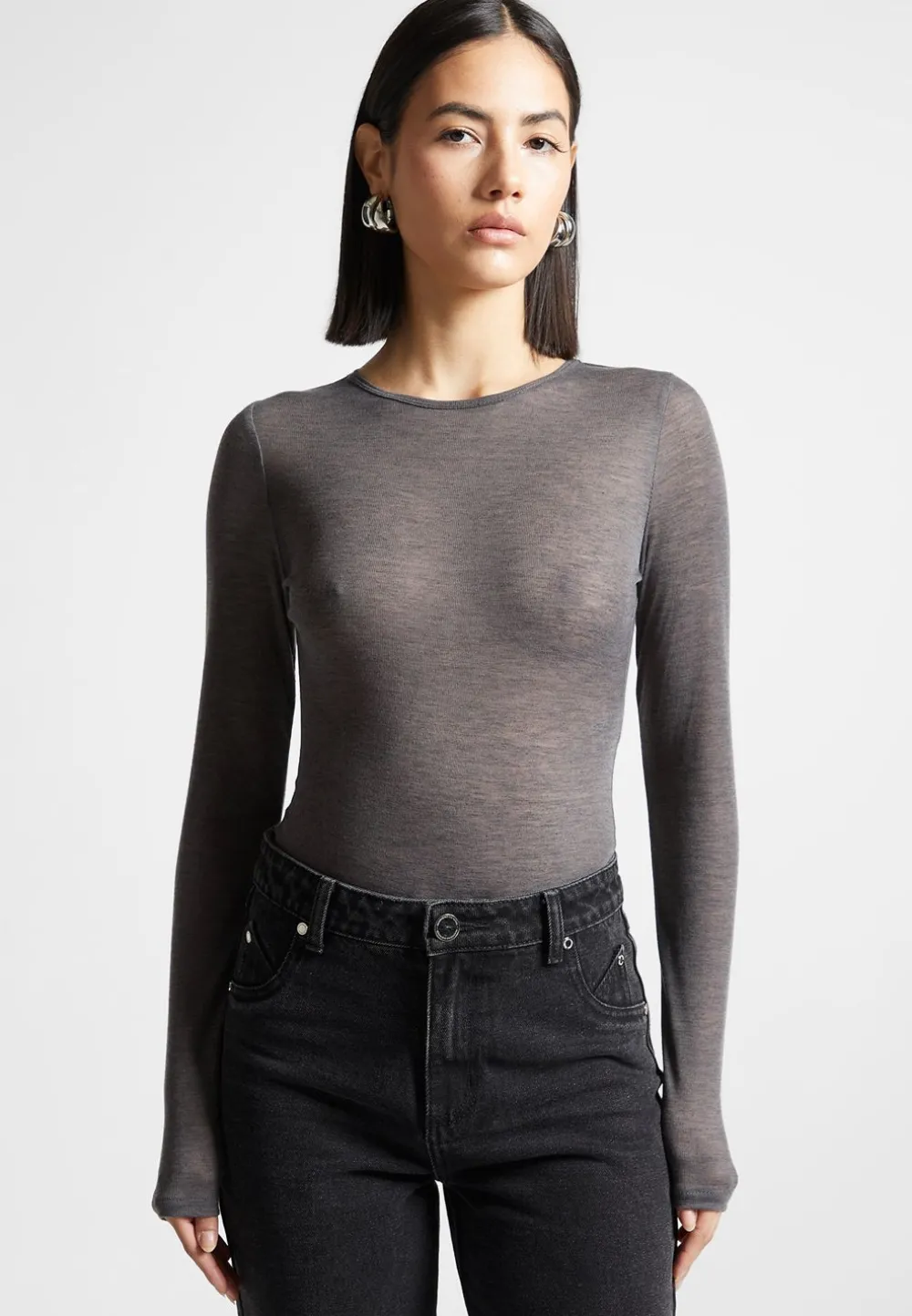 Eternelle Sheer Long Sleeve Bodysuit