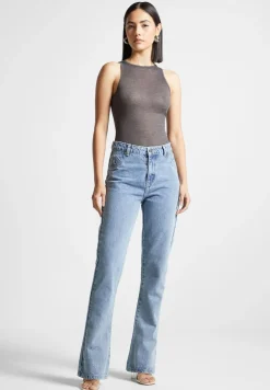 Eternelle Sheer Racer Neck Bodysuit