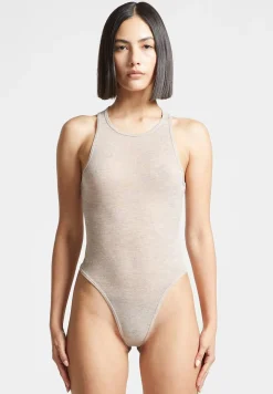 Eternelle Sheer Racer Neck Bodysuit