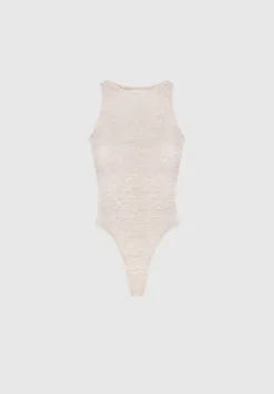 Eternelle Sheer Racer Neck Bodysuit