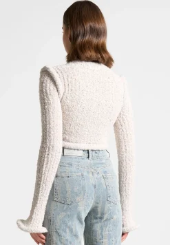 Flared Sleeve Textured Knit Cardigan