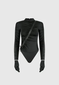 Glove Bodysuit With Ruching