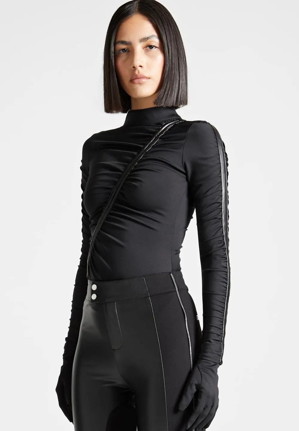 Glove Bodysuit With Ruching