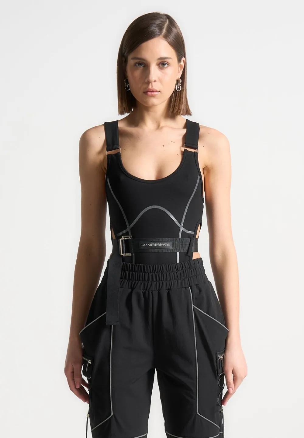 High Leg Reflective Bodysuit