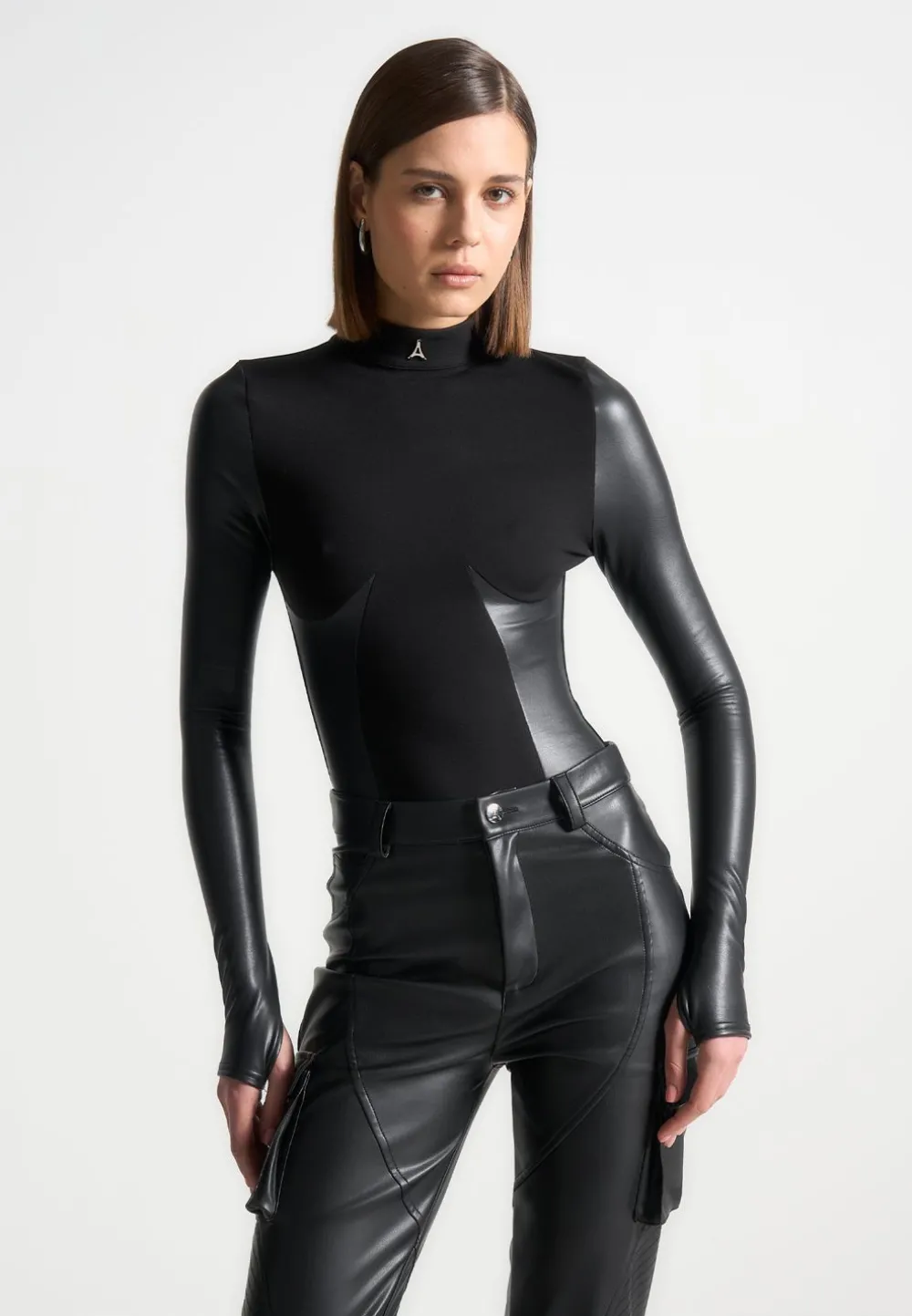 High Neck Long Sleeve Bodysuit