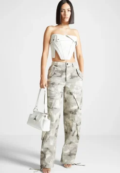 High Waisted Camo Cargo Pants