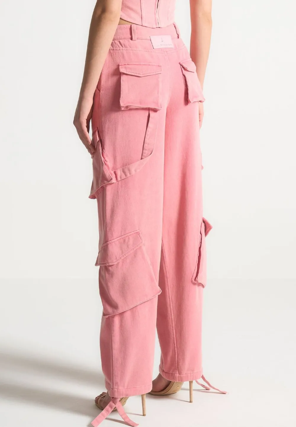 High Waisted Cargo Pants - Washed