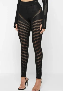 High Waisted Knitted Spiral Contour Leggings