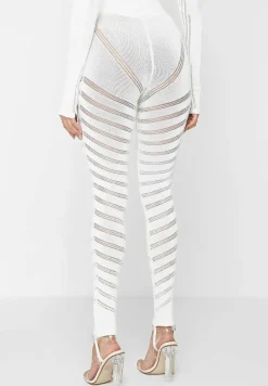 High Waisted Knitted Spiral Contour Leggings