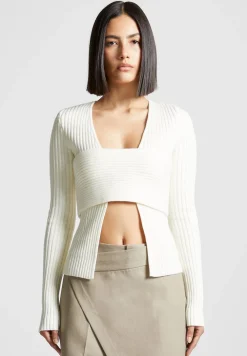 3-In-1 Knit Overlay Bandeau Cardigan