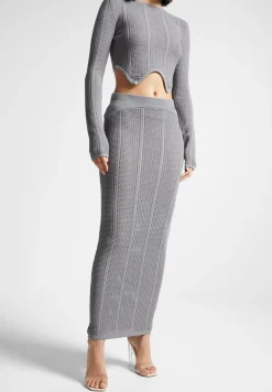 2-In-1 Long Sleeve Knitted Midaxi Dress