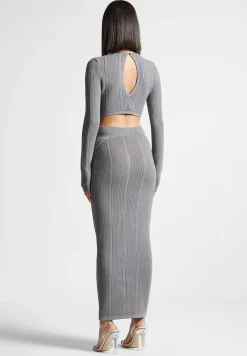 2-In-1 Long Sleeve Knitted Midaxi Dress