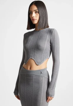 2-In-1 Long Sleeve Knitted Midaxi Dress