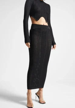 2-In-1 Long Sleeve Knitted Midaxi Dress