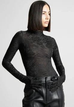 Jacquard Bodysuit With Gloves