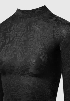 Jacquard Bodysuit With Gloves