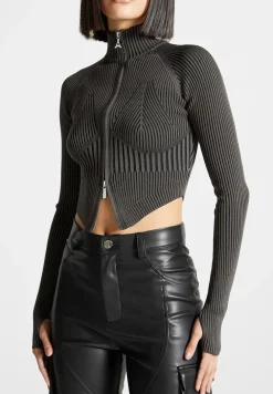 Knitted Backless Corset Top