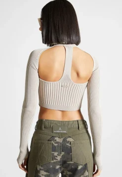 Knitted Backless Corset Top