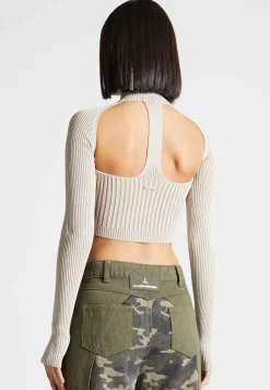 Knitted Backless Corset Top