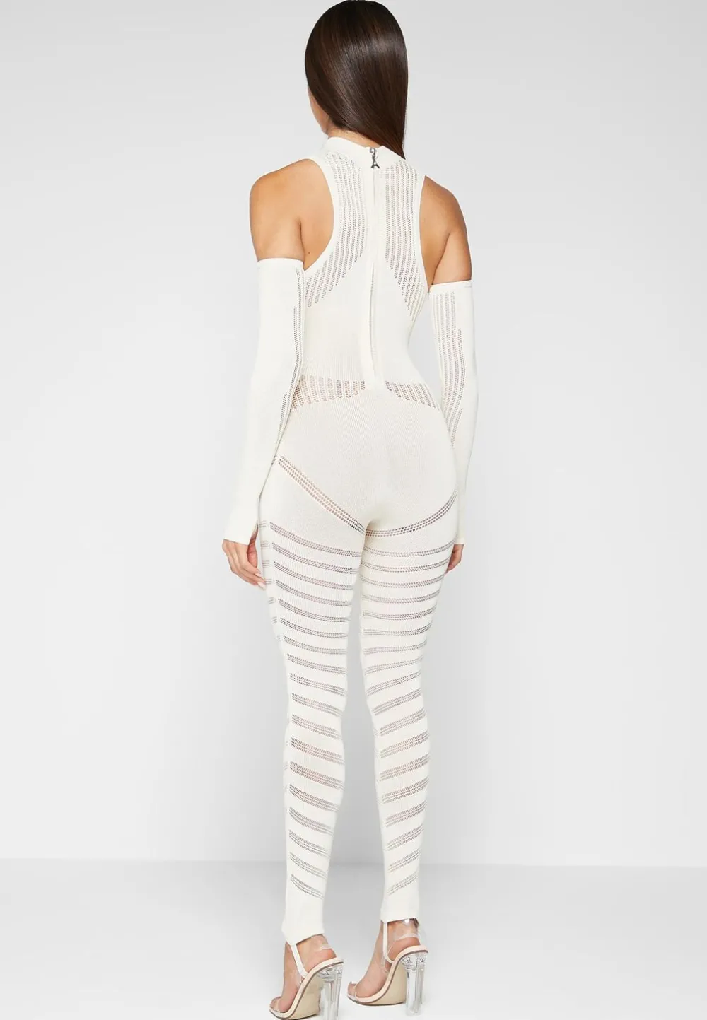Knitted Contour Jumpsuit With Sleeves