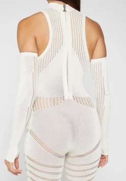 Knitted Contour Jumpsuit With Sleeves