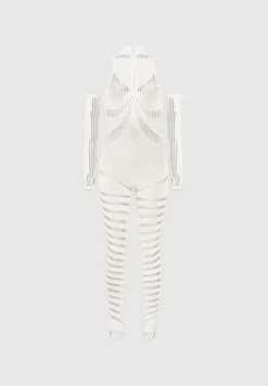 Knitted Contour Jumpsuit With Sleeves