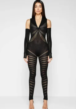 Knitted Contour Jumpsuit With Sleeves