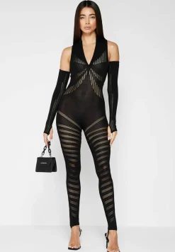Knitted Contour Jumpsuit With Sleeves
