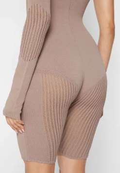 Knitted Contour One Sleeve Playsuit