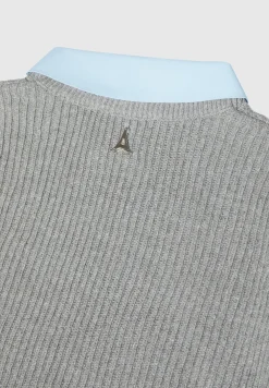 Knitted Jumper With Shirt Detail